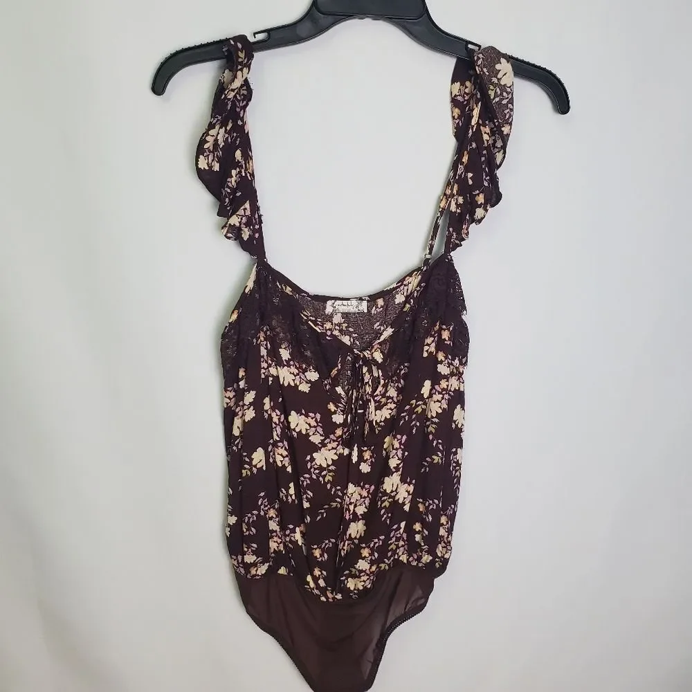 Intimately Free People Floral Lace Bodysuit Size Small